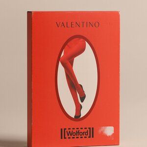 Valentino x Wolford Red Tights Shiny FW2007 Size S Sealed Vintage Hosiery